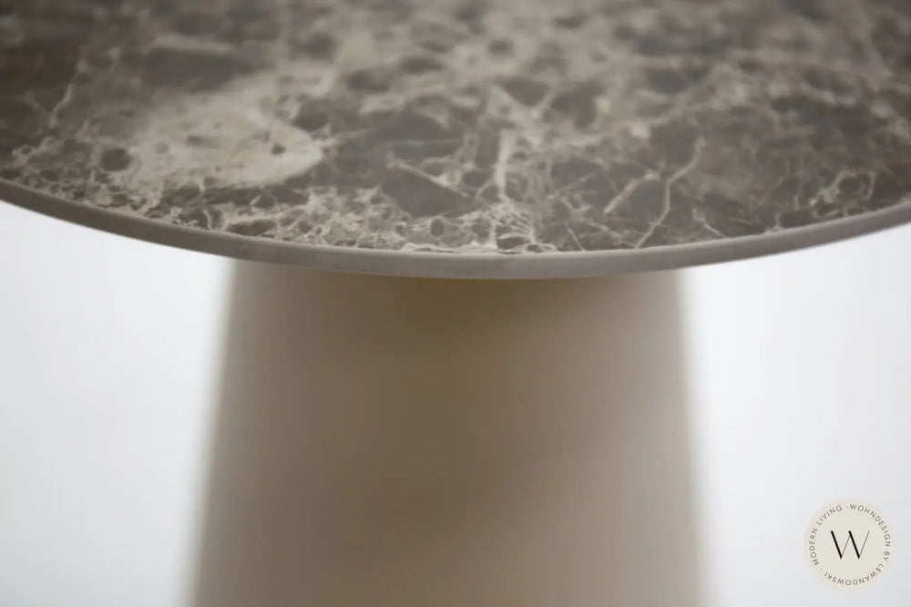 Beistelltisch Modell KONY in Champagne und Platte in Ceramic Emperador Ozzio®Italia
