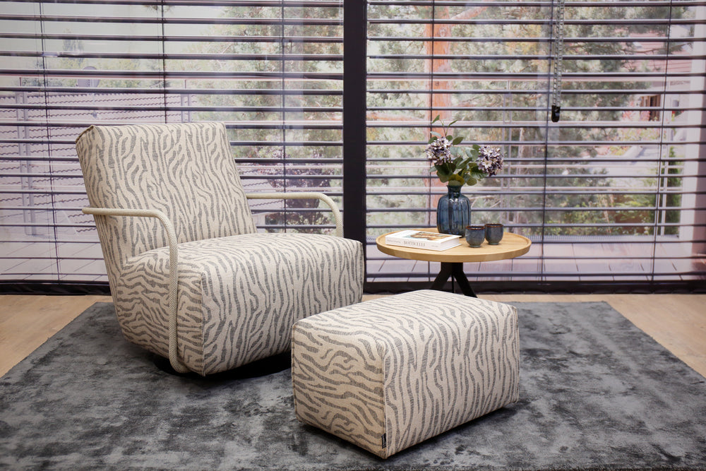 Relaxsessel Twister inkl. Hocker in Stoff Safari graphit Bullfrog