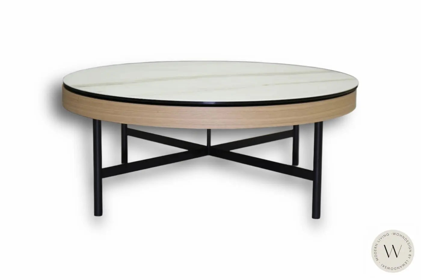 Couchtisch Modell 8290 mit Staufach Eiche/ Platte Keramik Calcatta