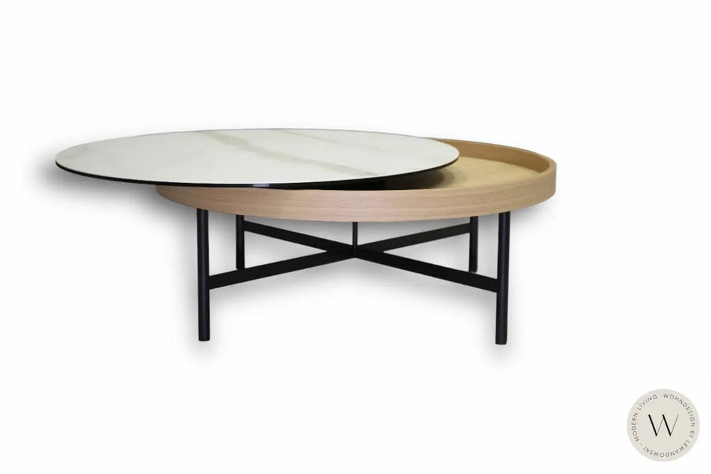Couchtisch Modell 8290-112 Eiche mit Keramik Calcatta ROLF BENZ