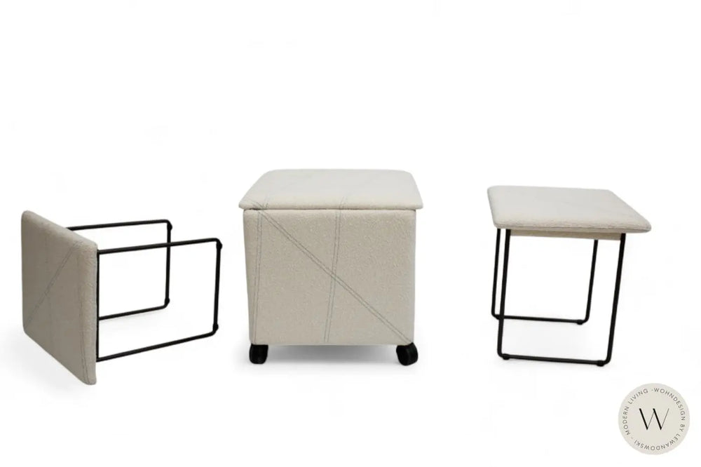 Cubix Pouf / Hocker in Bouclé Butter Ozzio®Italia