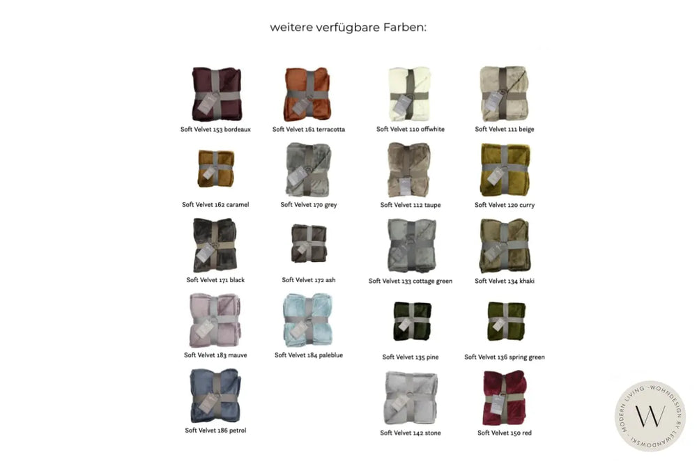Decke Soft Velvet Farbe 171 black Fine