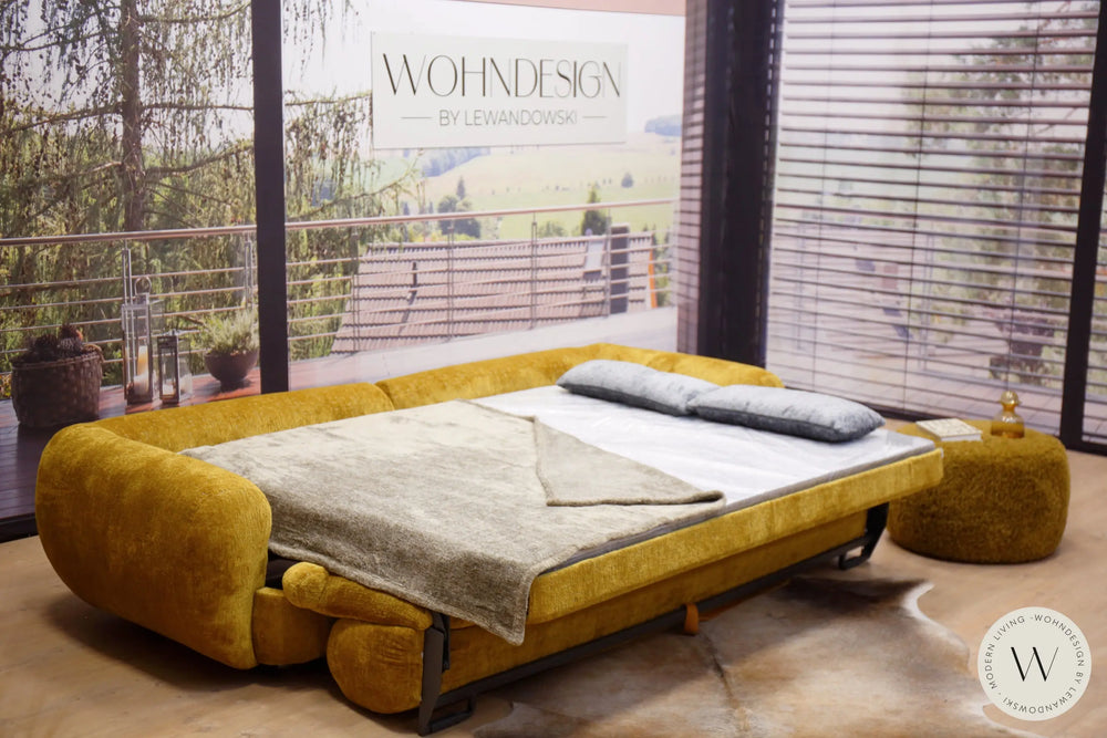 Desgin-Schlafsofa CURVI inkl. 2 Kissen in Stoff Puma Dienne Salotti