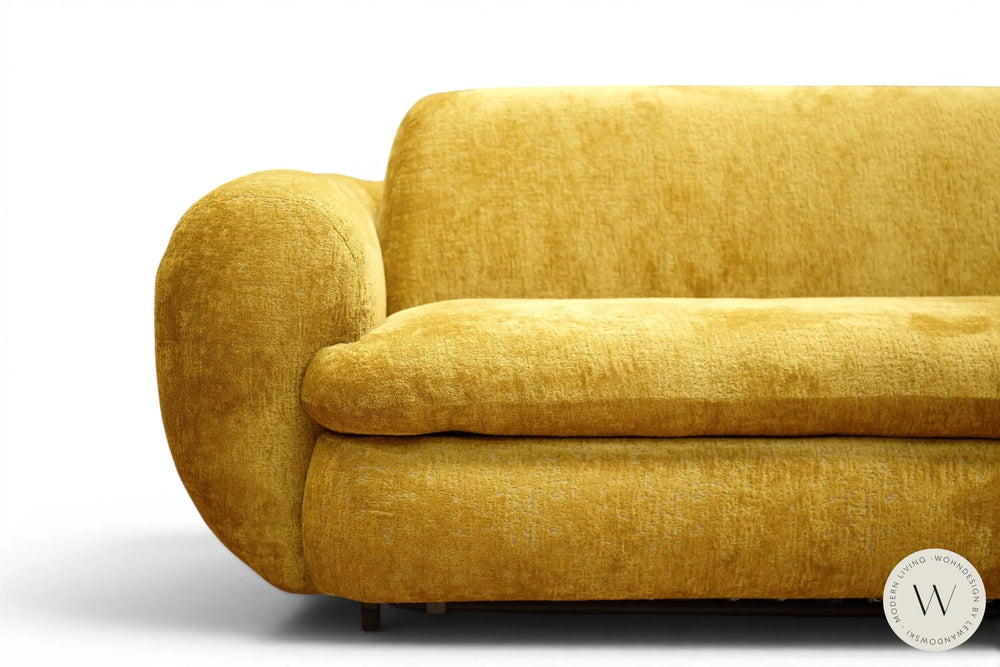 Desgin-Schlafsofa CURVI inkl. 2 Kissen in Stoff Puma Dienne Salotti