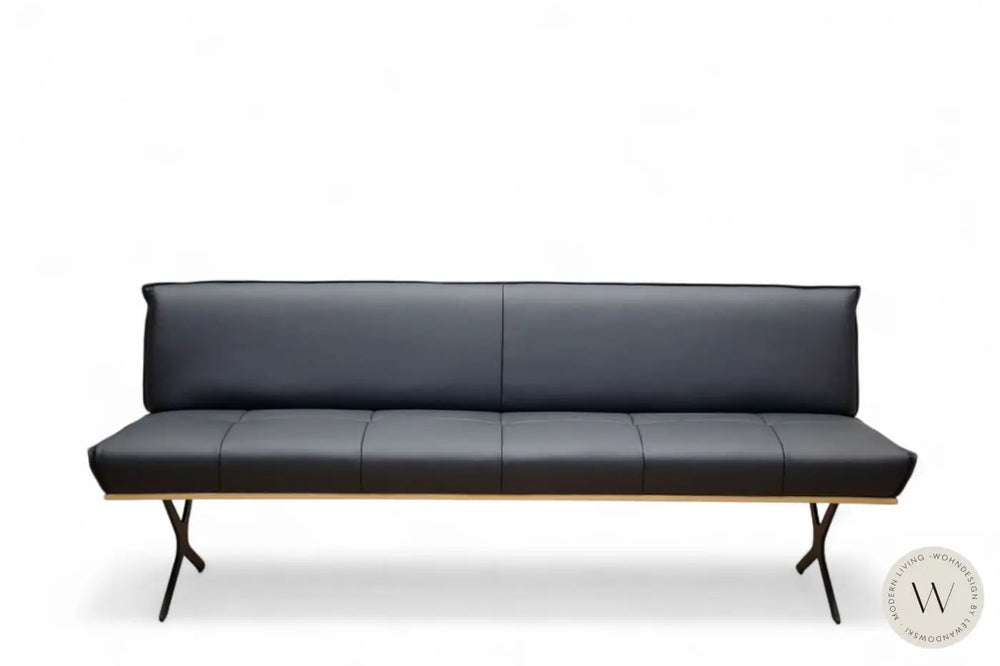 Diningsystem Bank + 4 Stühle in Leder B Bull nero Koinor