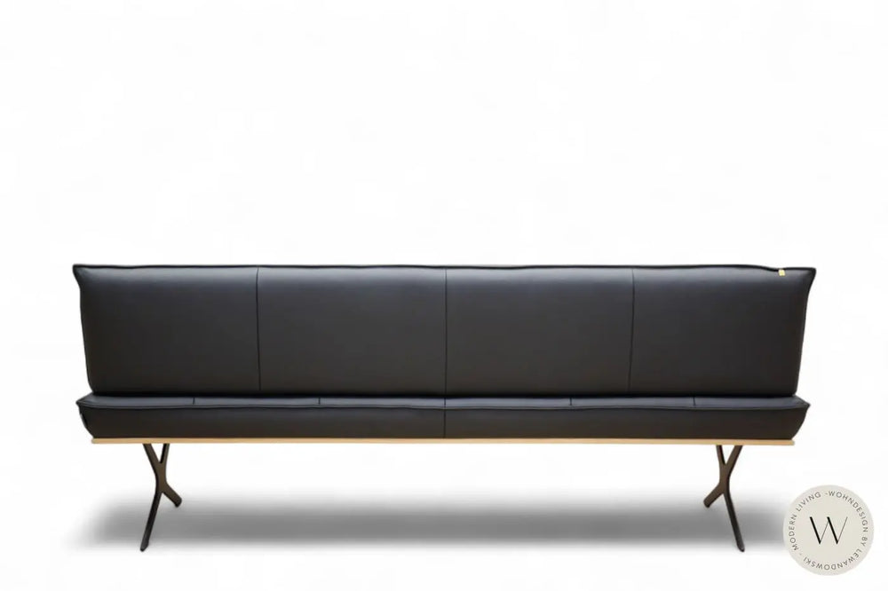 Diningsystem Bank + 4 Stühle in Leder B Bull nero Koinor
