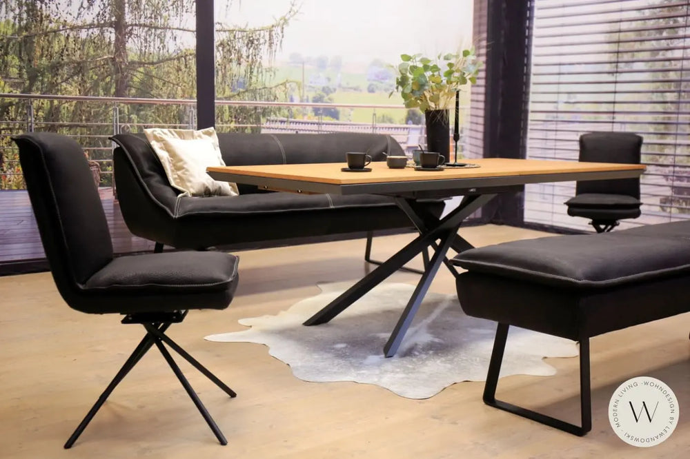 Dinnergruppe Modell Alino in Leder Naturo quartz Koinor