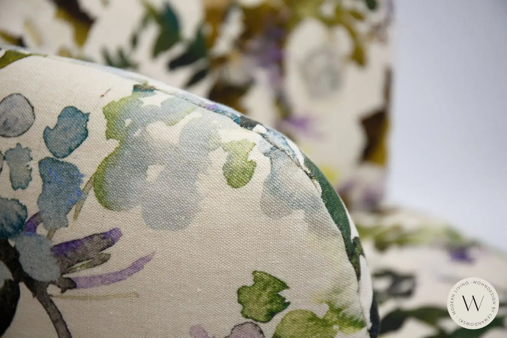 Dreh- & Schaukelsessel Modell Donna mit Hocker in Stoff Impression Bullfrog