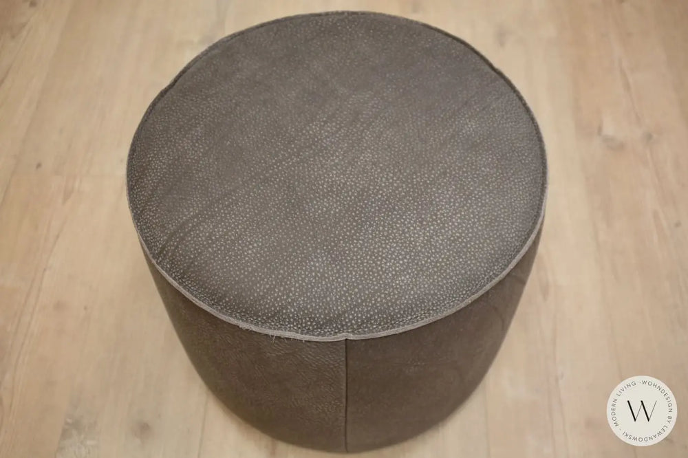 Dreh- und Schaukelsessel Donna mit Hocker in Leder Rhino elefant Bullfrog