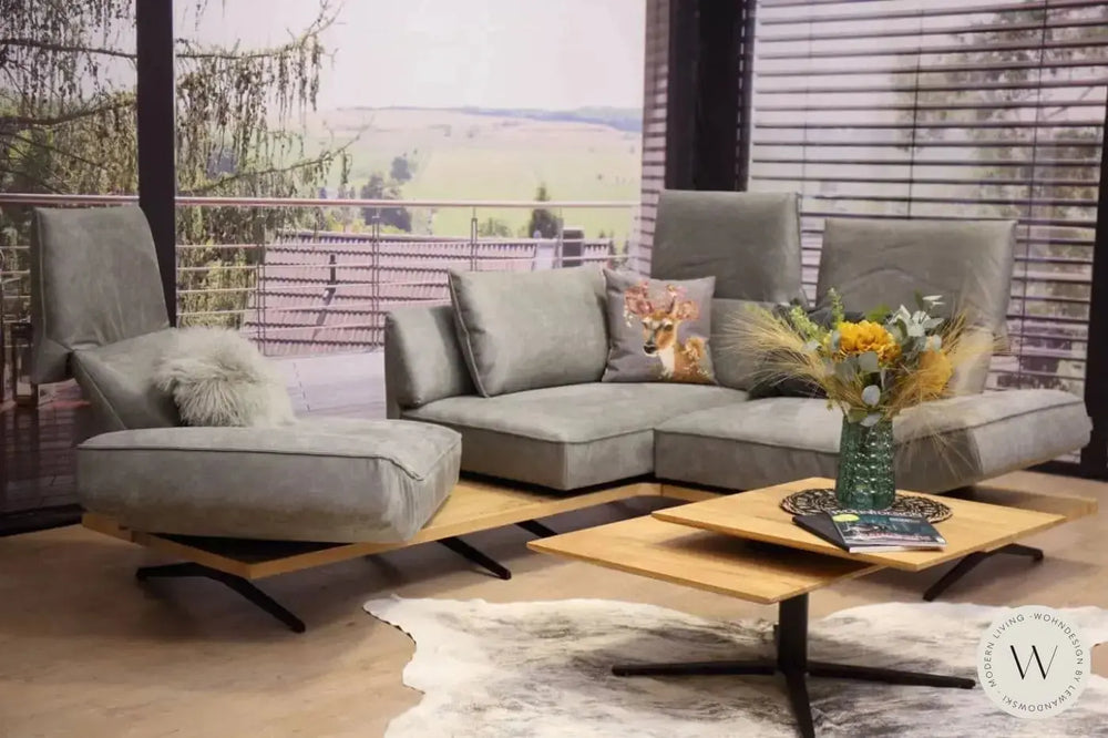 Eckgarnitur Modell Phönix in Mikrofaser Bison 96 Koinor