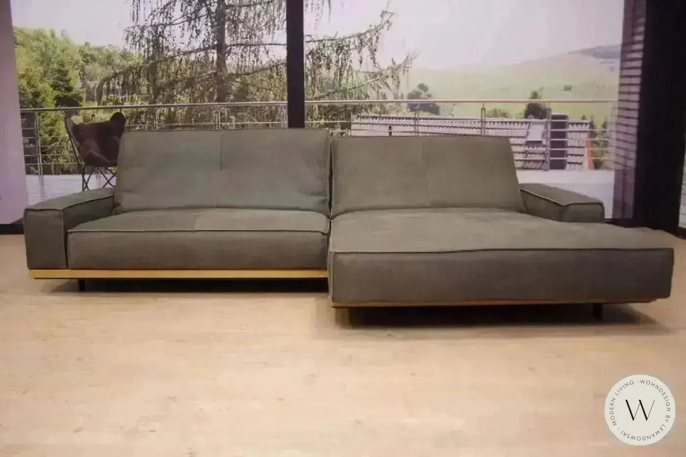 Eckgarnitur Modell Siamo Leder Rhino elefant mit Wildeiche Bullfrog