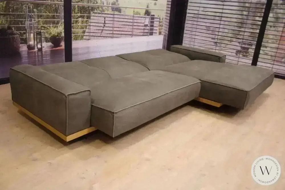 Eckgarnitur Modell Siamo Leder Rhino elefant mit Wildeiche Bullfrog