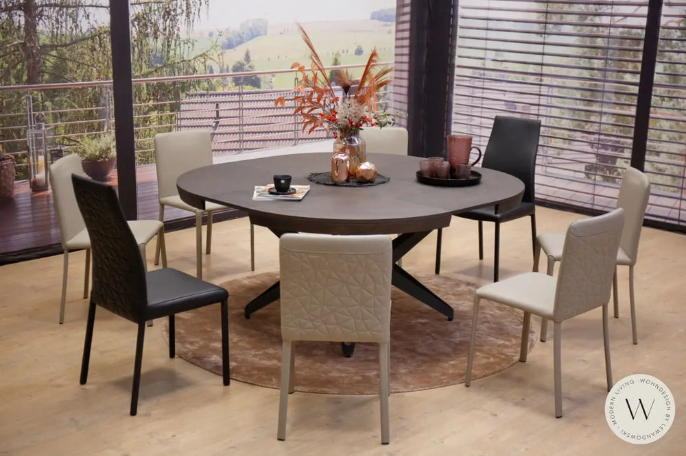 Esstisch Modell Big Round (ausziehbar) in Alt-Eiche PZ 94 Ozzio®Italia