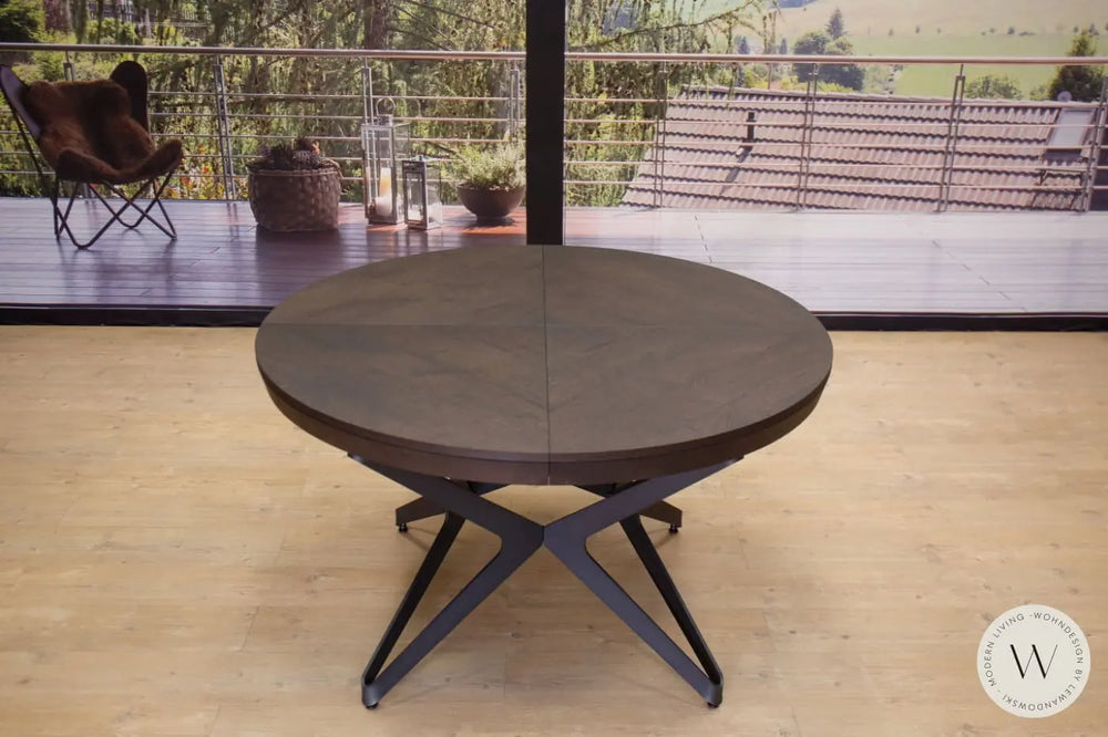 Esstisch Modell Big Round (ausziehbar) in Alt-Eiche PZ 94 Ozzio®Italia
