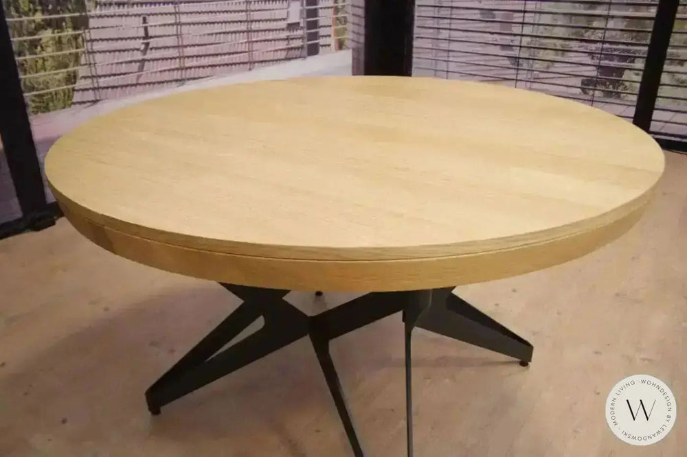 Esstisch Modell Big Round (ausziehbar) in Wildeiche natur Ozzio®Italia