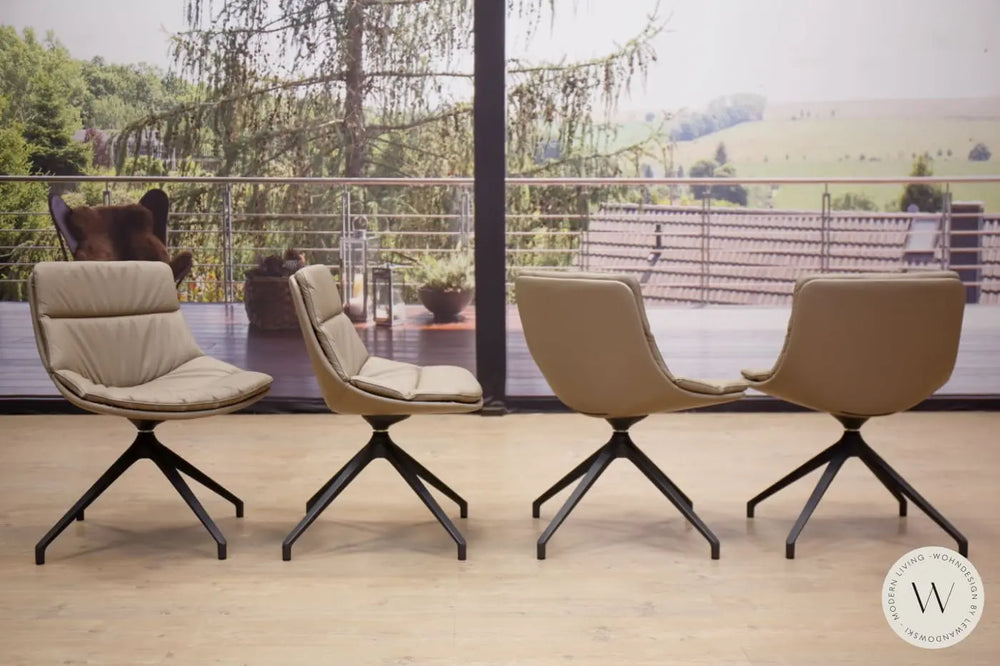 Esszimmerstuhl Modell Sveva in Leder fango (4 Stück) Ozzio®Italia