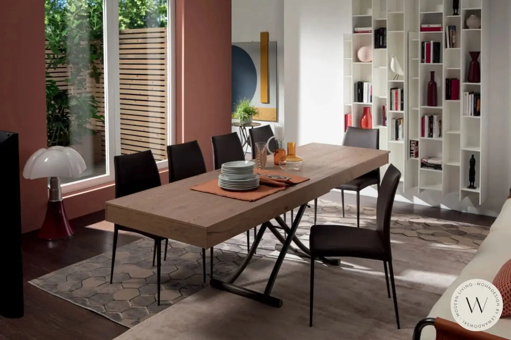 Funktionstisch Newood in Wildeiche natur (höhenverstell- & rollbar) Ozzio®Italia