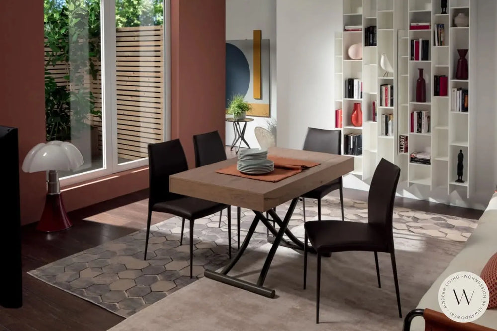 Funktionstisch Newood in Wildeiche natur (höhenverstell- & rollbar) Ozzio®Italia