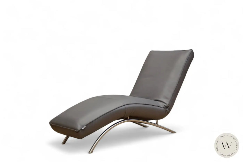 Jonas Relaxliege inkl. Nackenkissen in Leder A Soft platin Koinor