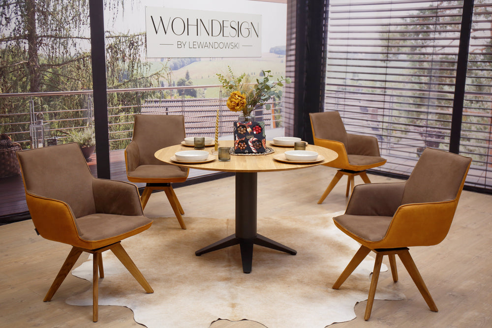 4 Esszimmerstühle Modell 1250 S4VX in Mikrofaser Zenit Koinor