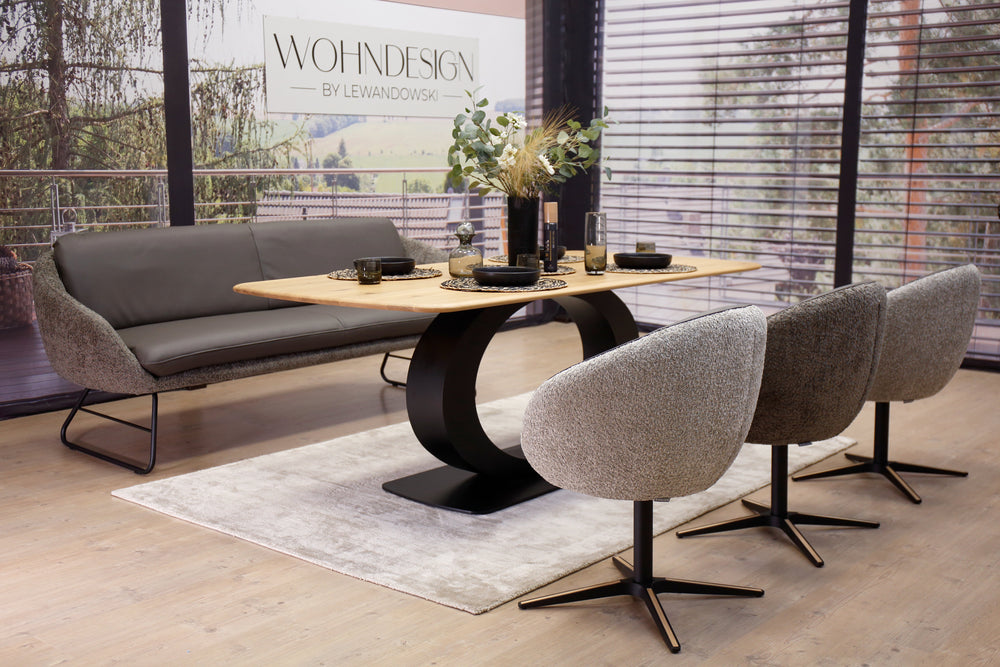 Modell Boneo inkl. 3 Stühle in Leder B Bull carbone Koinor