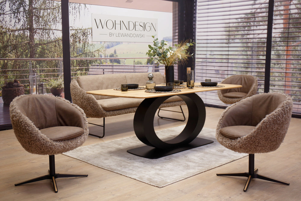 Modell Boneo inkl. 3 Stühle in Mikrofaser Bison Koinor