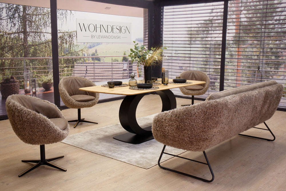 Modell Boneo inkl. 3 Stühle in Mikrofaser Bison Koinor