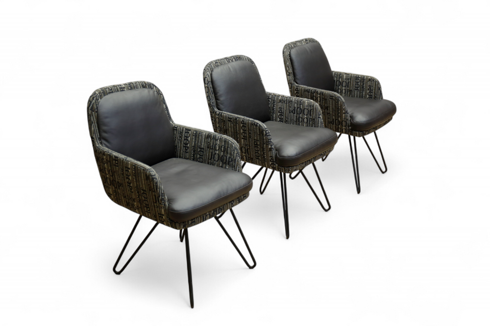 JOOP Stuhl 6553 in Leder/ Stoff Kombination