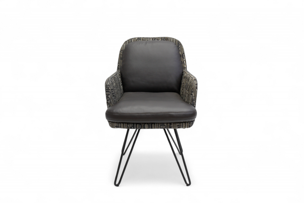 JOOP Stuhl 6553 in Leder/ Stoff Kombination