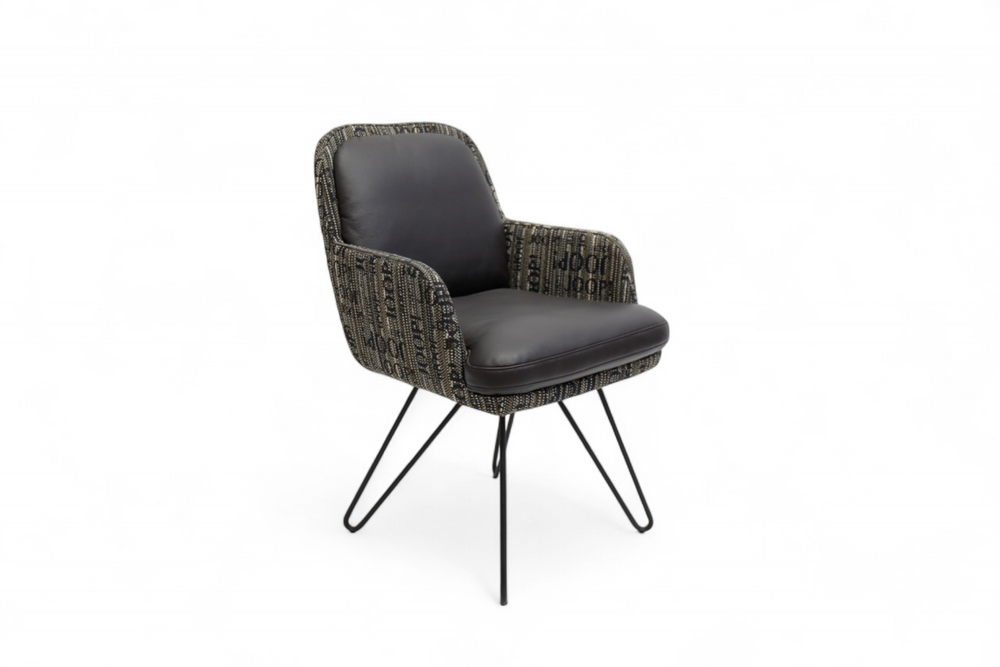 JOOP Stuhl 6553 in Leder/ Stoff Kombination