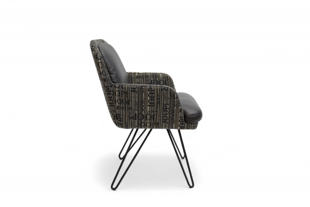JOOP Stuhl 6553 in Leder/ Stoff Kombination