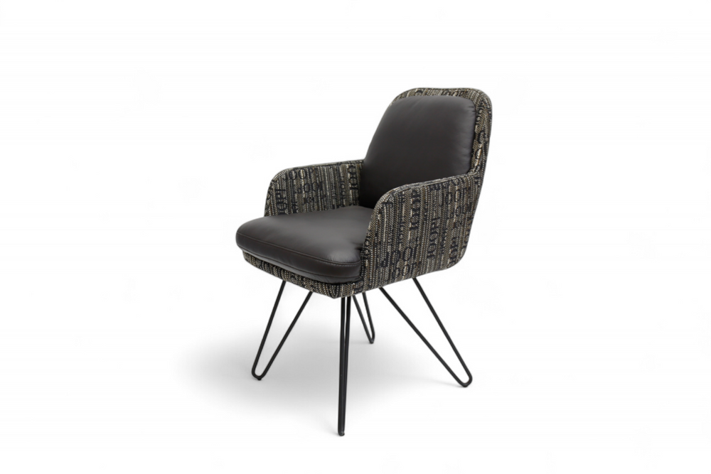 JOOP Stuhl 6553 in Leder/ Stoff Kombination