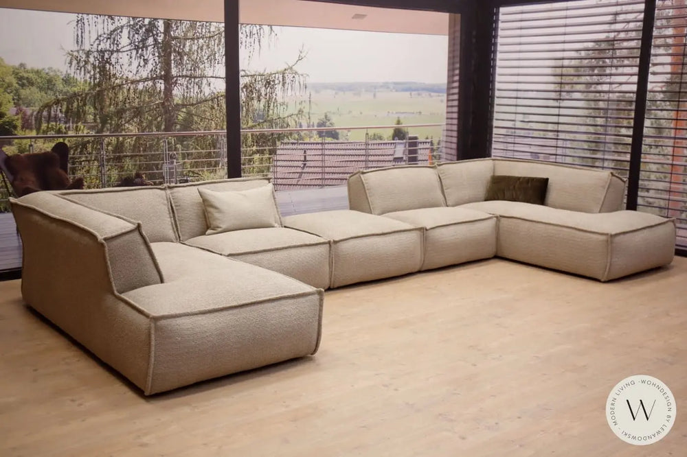 Mod. Sofaprogramm Platani in Stoff Andermat (Longchair links) easysofa