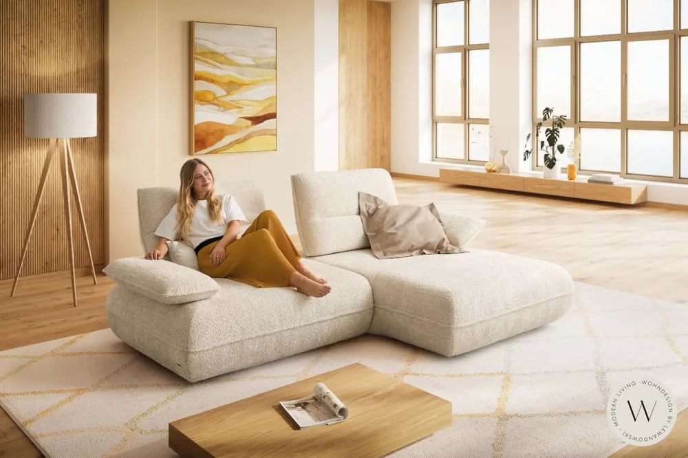 Modell Amy inkl. Sitztiefenverstellung in Stoff Venga (Ecke rechts) Koinor