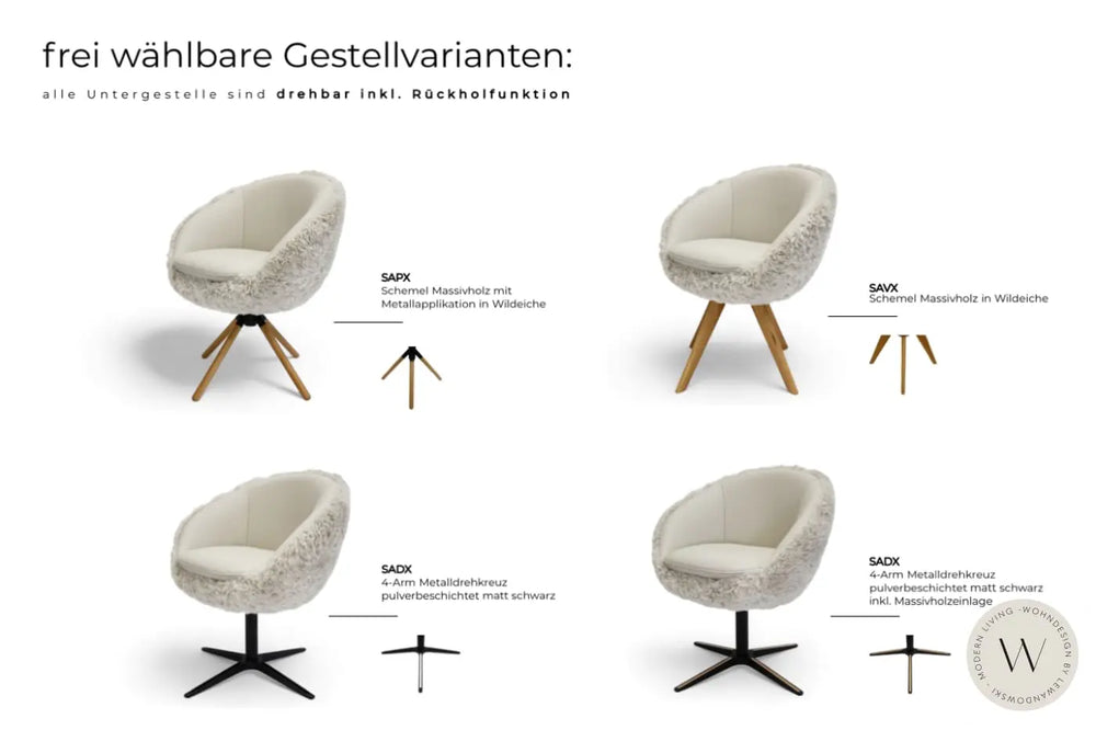 Modell Boneo inkl. 3 Stühle in Leder B Bull perla Koinor