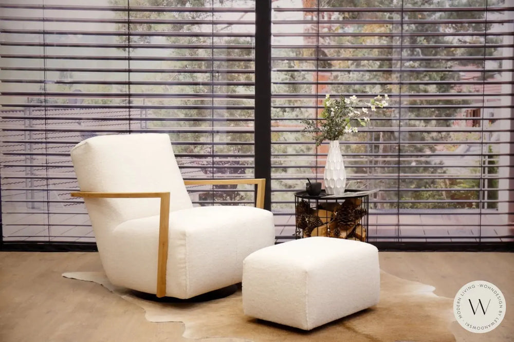 Modell Twister mit Hocker in Stoff Smart Lamb Bullfrog