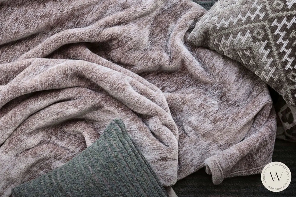 Plaid / Decke Melli Farbe 130 olive Fine