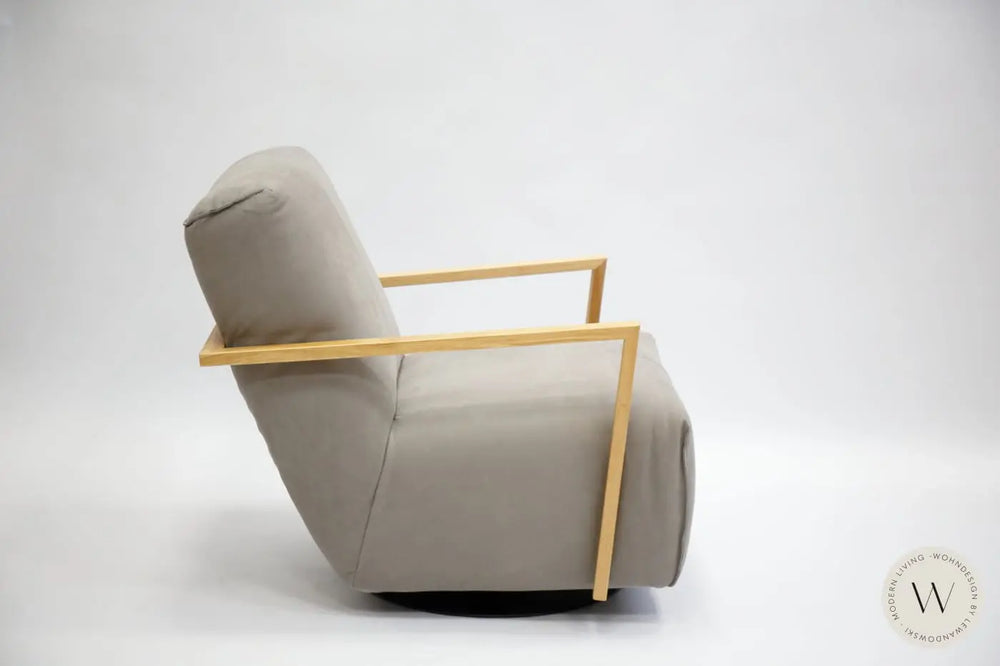 Relaxsessel Modell Twister inkl. Hocker in Leder Alpaca Bullfrog