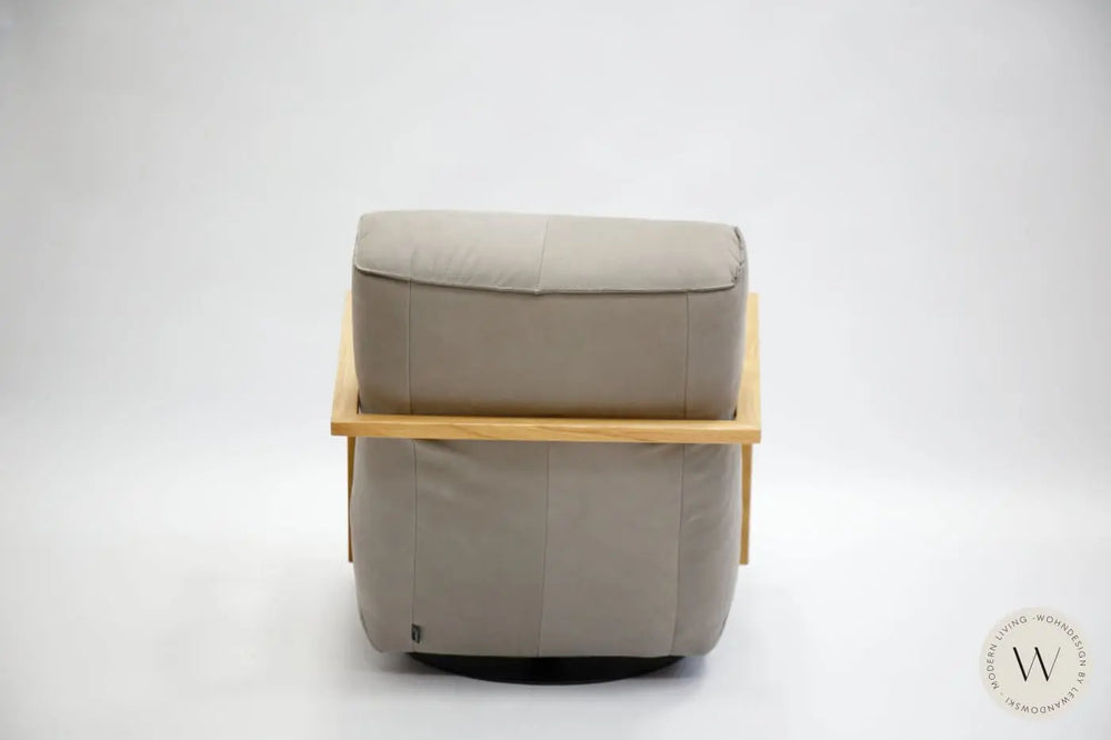 Relaxsessel Modell Twister inkl. Hocker in Leder Alpaca Bullfrog