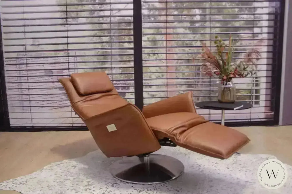 Relaxsessel Star mit motorischer Verstellung in Leder A Soft sherry Koinor