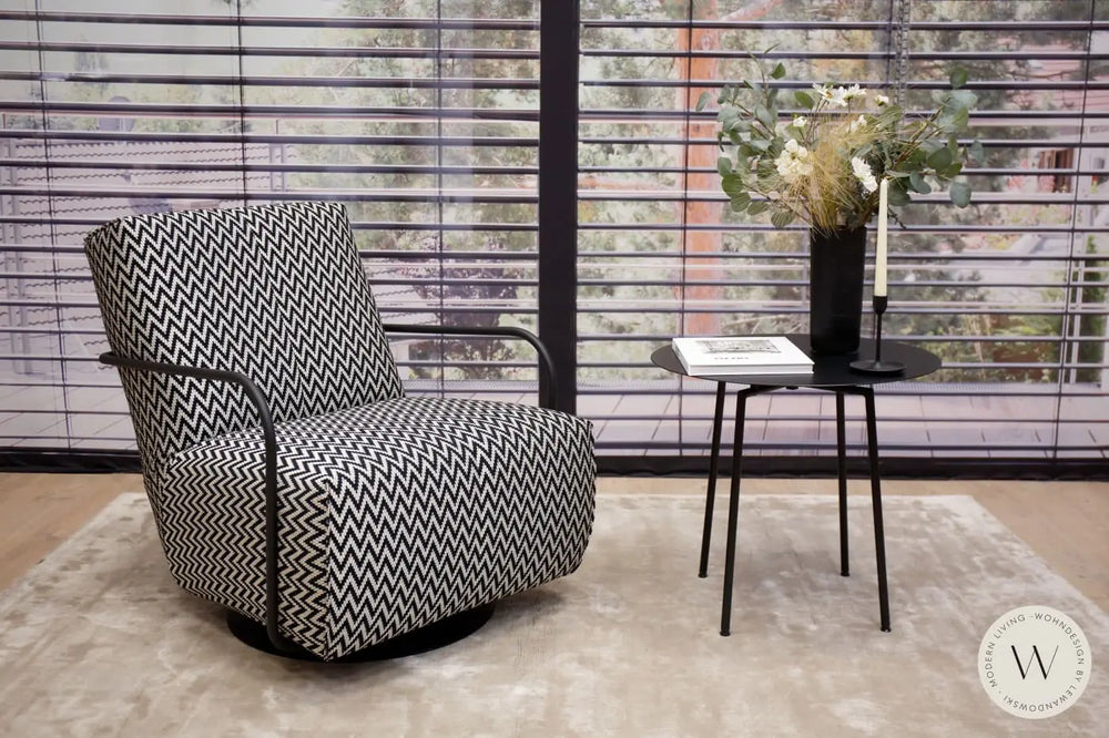 Relaxsessel Twister in Stoff Emotion black/white Bullfrog