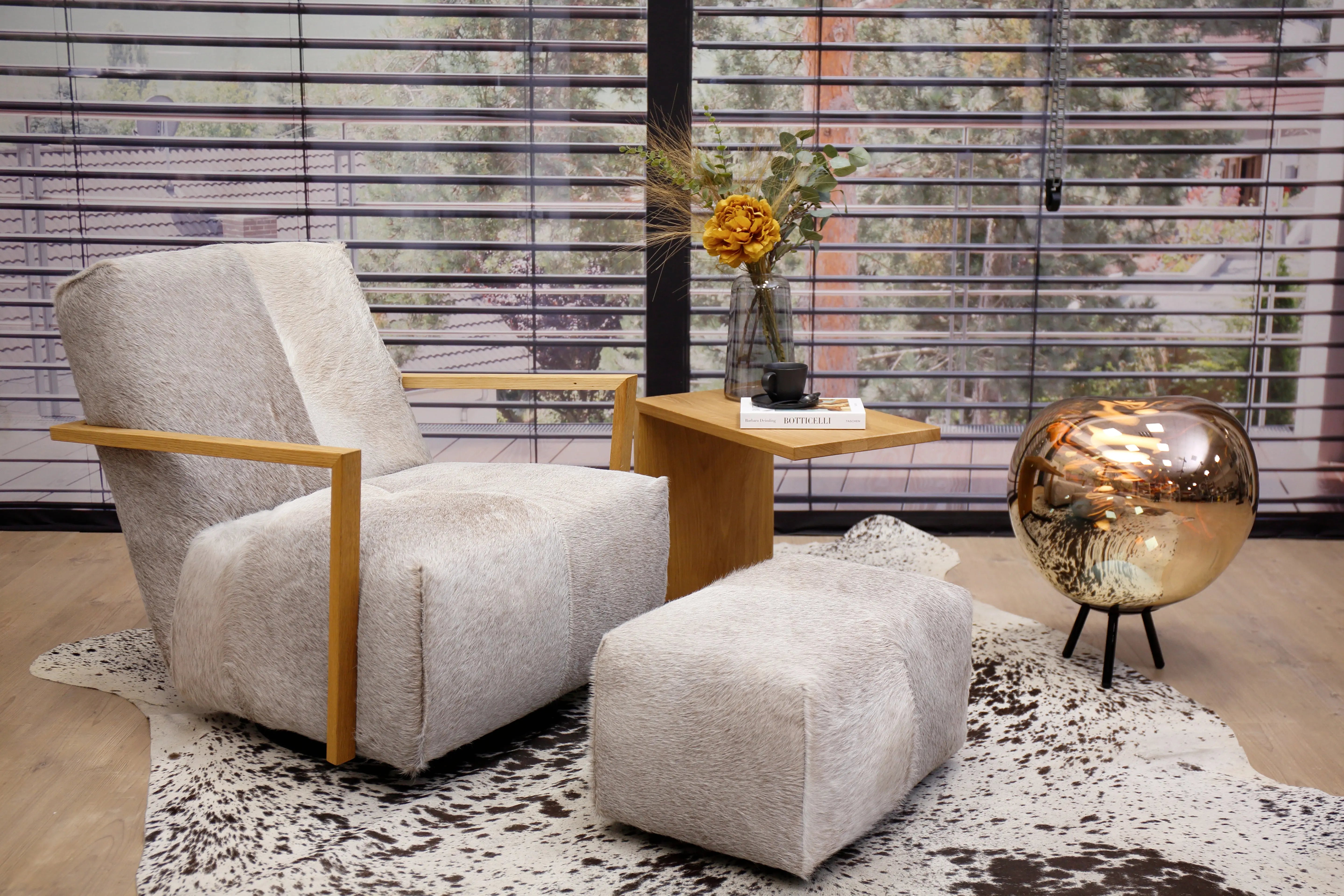 Relaxsessel Twister inkl. Hocker in Fell *Abverkauf