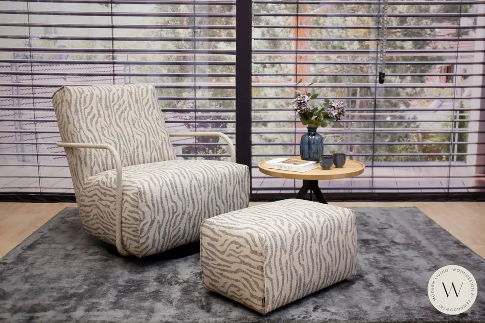 Relaxsessel Twister inkl. Hocker in Stoff Safari graphit Bullfrog