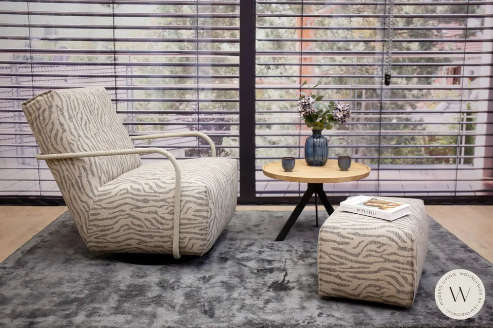 Relaxsessel Twister inkl. Hocker in Stoff Safari graphit Bullfrog