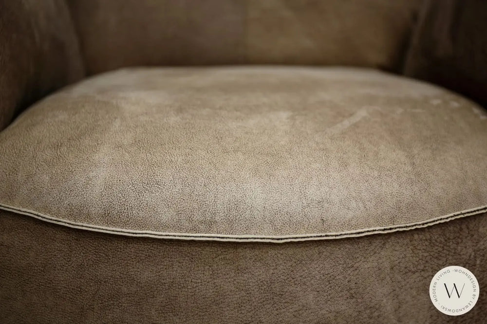 Sessel Blobb.De Luxe inkl. Hocker in Leder Crazy nubuk Bullfrog