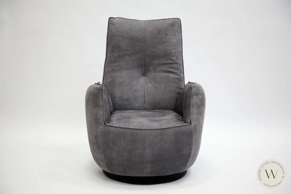 Sessel Blobb.De Luxe inkl. Hocker in Leder Crazy nubuk Bullfrog