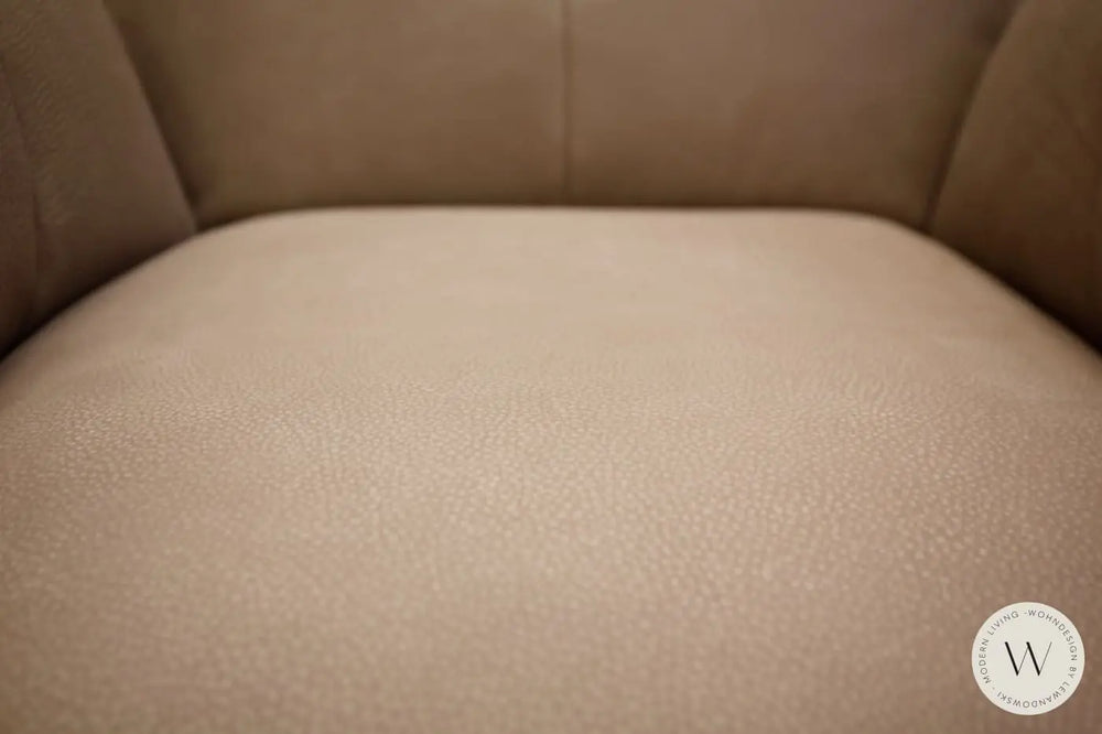 Sessel Blobb.De Luxe inkl. Hocker in Leder Rhino beigegrau Bullfrog
