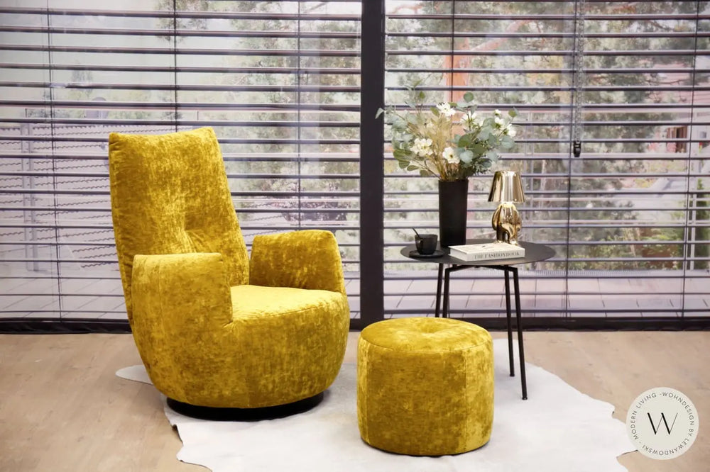 Sessel Blobb.De Luxe inkl. Hocker in Stoff Boheme Bullfrog