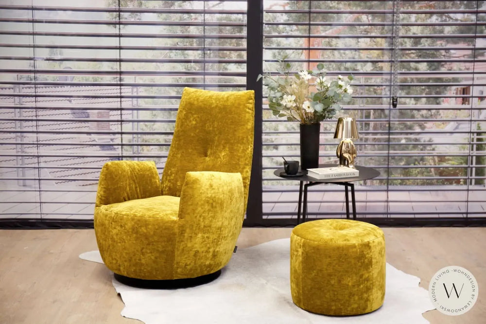 Sessel Blobb.De Luxe inkl. Hocker in Stoff Boheme Bullfrog