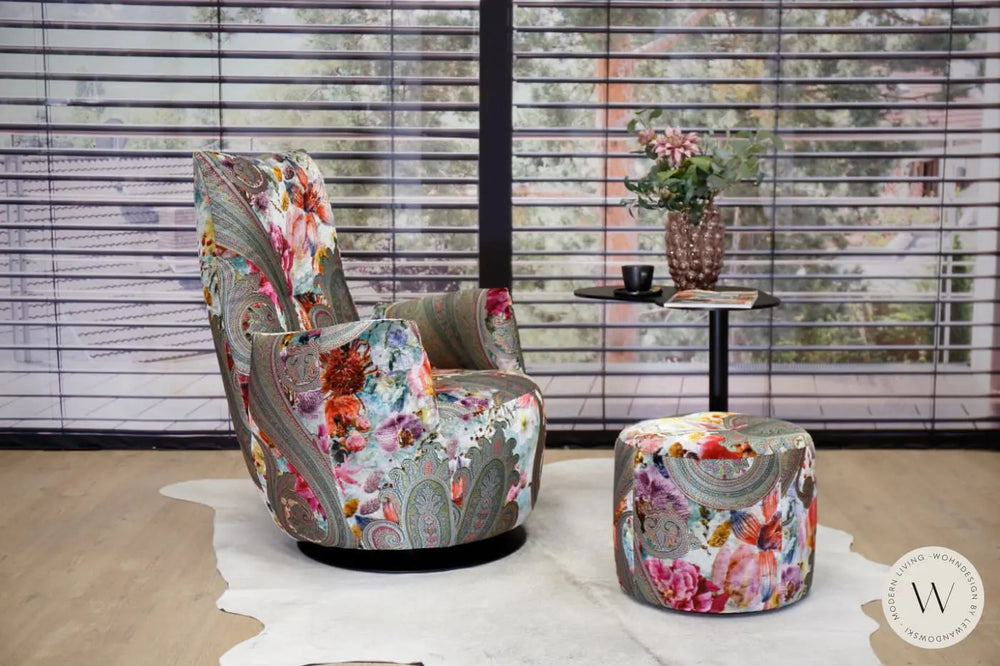 Sessel Blobb.De Luxe inkl. Hocker in Stoff Paisley Bullfrog